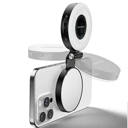 Mobile Phone Selfie LED Magnetic Mini Ring Lamp (Black)