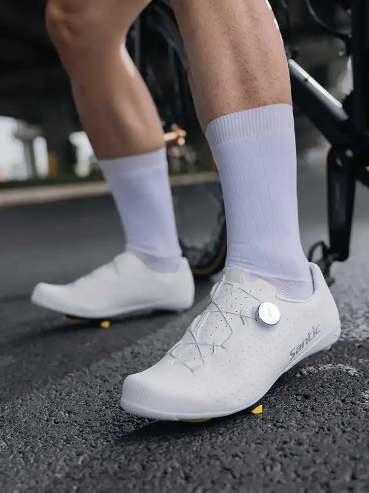 Santic Men's and Women's Lock Road Bike Shoes Outdoor Riding Cycling Shoes TPU Nylon Sole Adjustable Auto-Lock Bicycle Sneakers