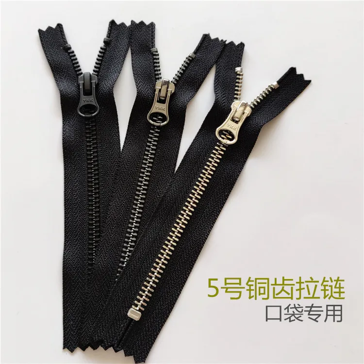 

5 Pieces Pocket Copper Zipper Ykk Size 5 Metal Zipper Bag Long Boots Bag Skirt Silver Short Zipper Clothing Accessories