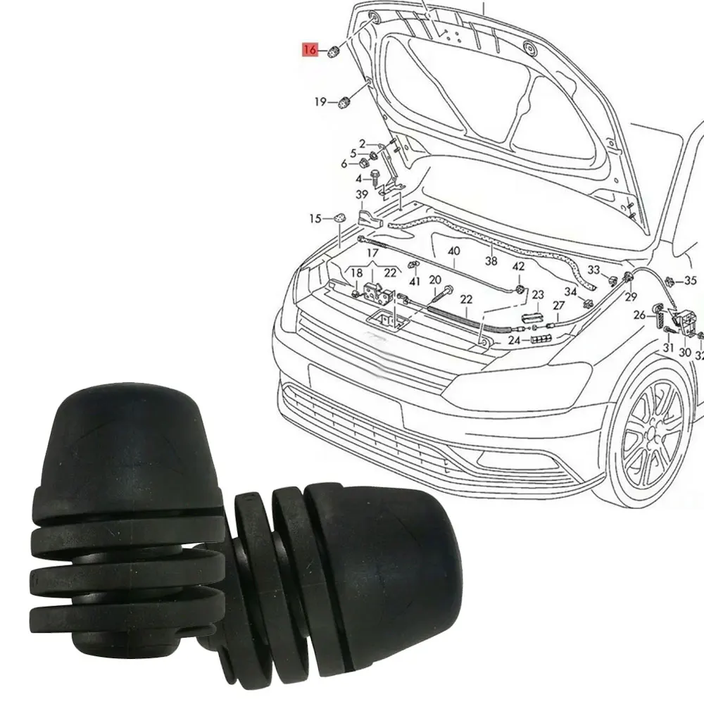 Car Bonnet Gomma Buffer Hood Washer Paraurti Copertura Motore In Gomma Gomma Buffer Cover Rondella Per Vw Golf Jetta Scirocco Tiguan