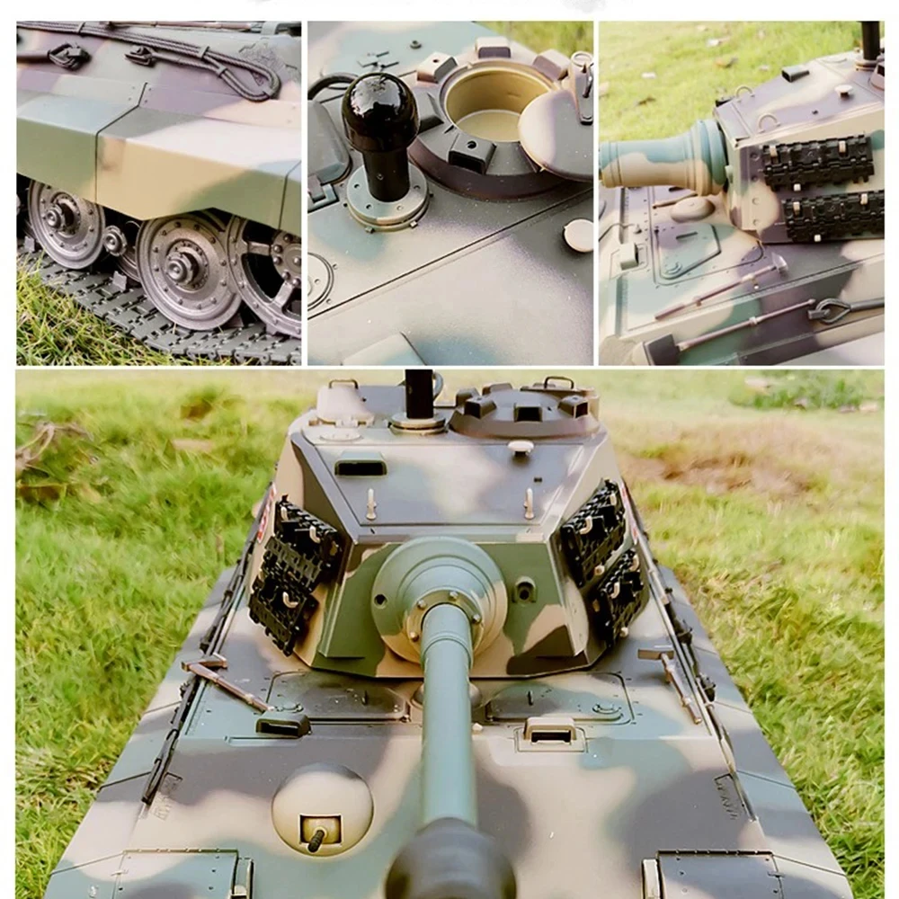 Heng Long 1/16 3888A German Tiger King Henschel Metal RC Heavy Tank Car War Car Infrared Combat System 2.4G Remote Control Toys 3