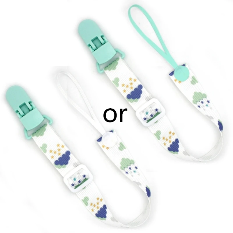 

Cartoon Printed Pacifier Clip Chain Soother Teething Chewable Holder Belt for Infants Newborn Toddlers Shower Gifts