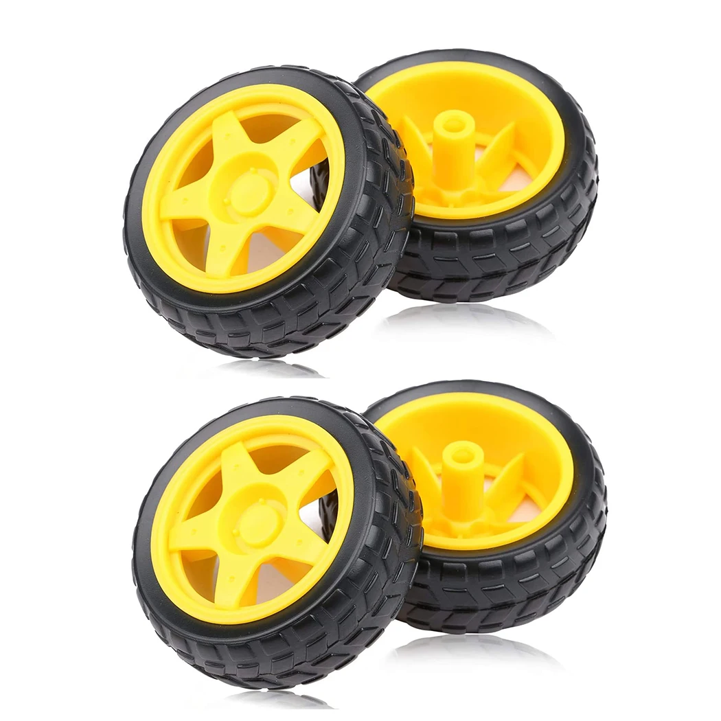 4 adet TT Motor kabloları, DC Motor DC 3-6V şanzıman motoru çift şaftlı 1:48 Motor lastik tekerlek kiti Arduino için DIY akıllı RC araba