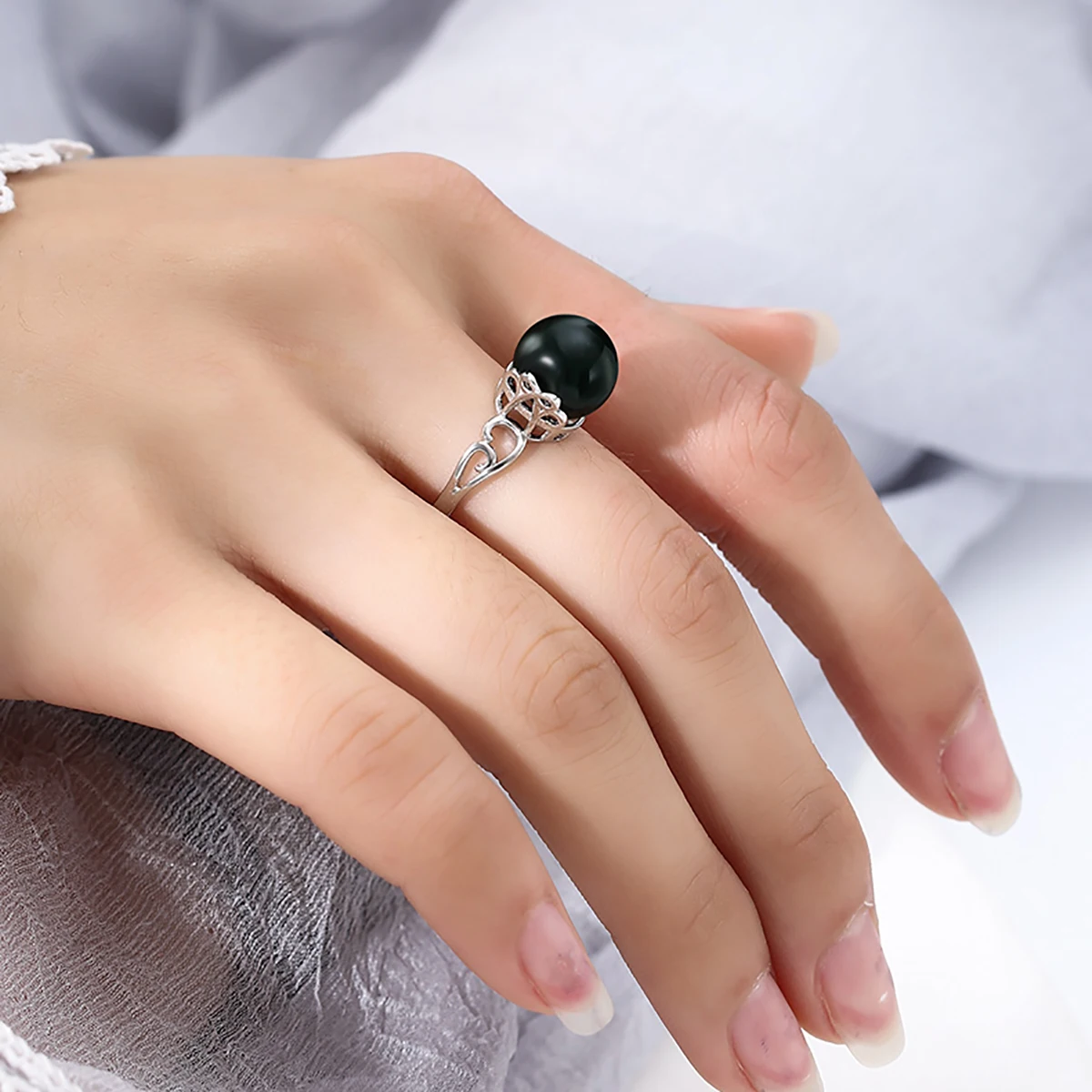 925 Sterling Silver Women Ring Blank Base Tray fit 7-10mm Round Amber Opal Agate Turquoise DIY Jewelry Making Accessories