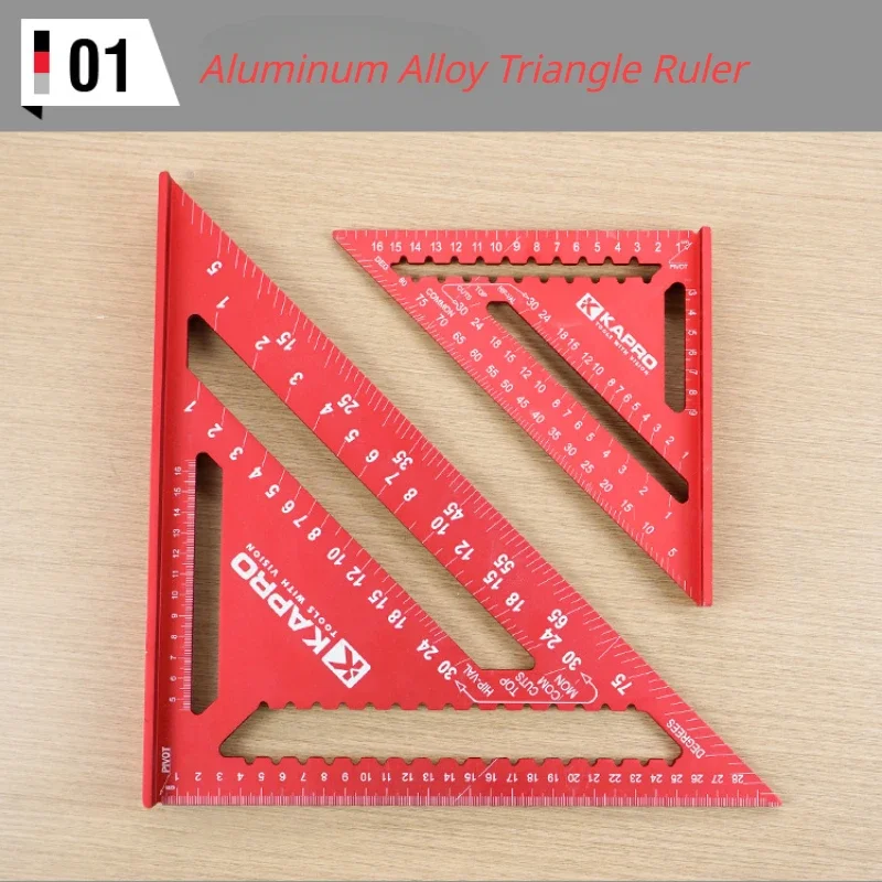 

Aluminum Alloy Triangle Ruler 7/12Inch Measurement Tool Carpenter Tools Inch Metric Angle Ruler Speed Square Woodworking Tools