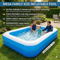 Grande piscine gonflable pour enfants de 2/2,6 m, jouets gonflables d'été, piscine familiale, grande piscine rectangulaire pour bébé, jouet d'extérieur en PVC 1