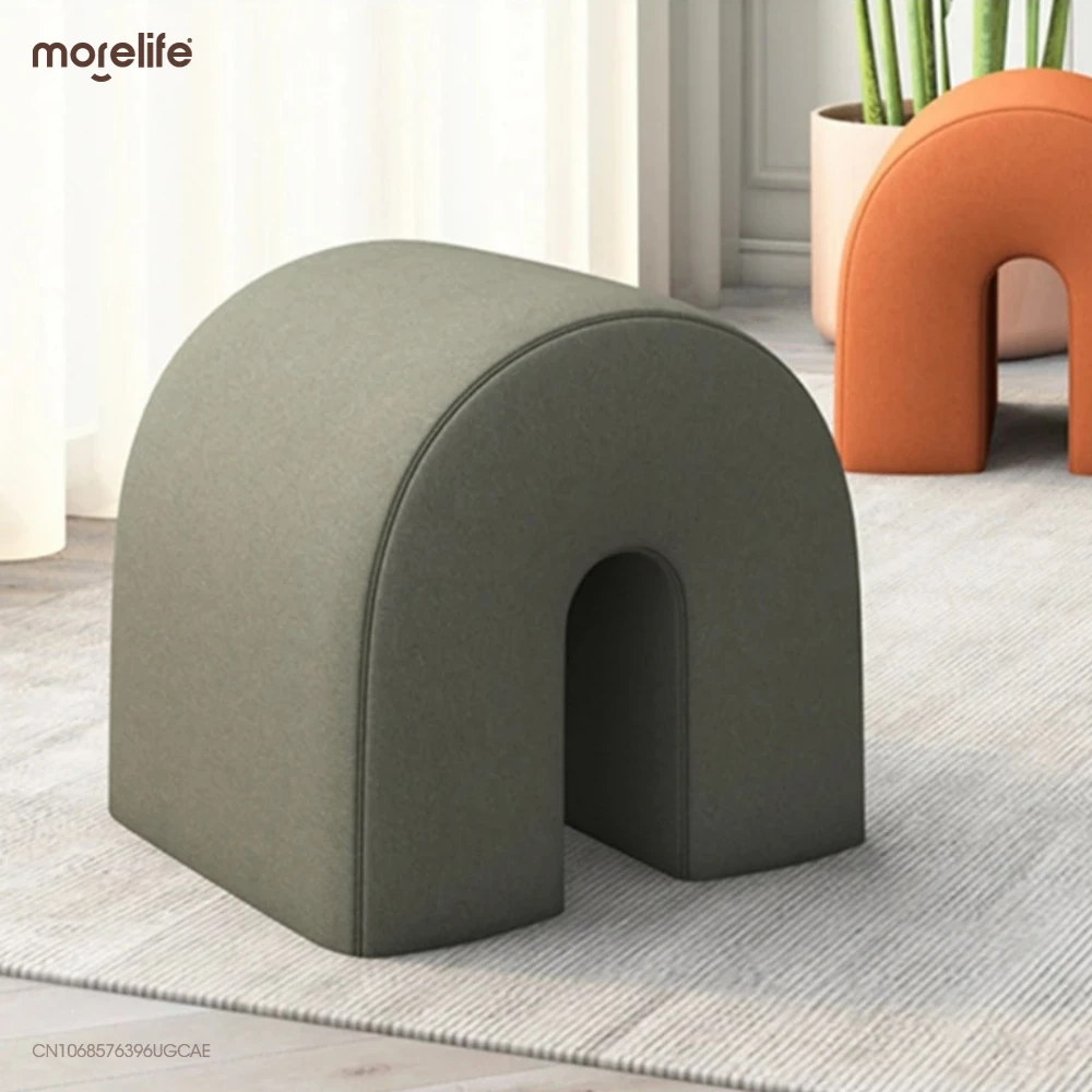 

Nordic Design Makeup Stool Chairs Light Luxury Dresser Living Room Sofa Stool Ottoman Doorway Bench Tabourets Bedroom Furniture