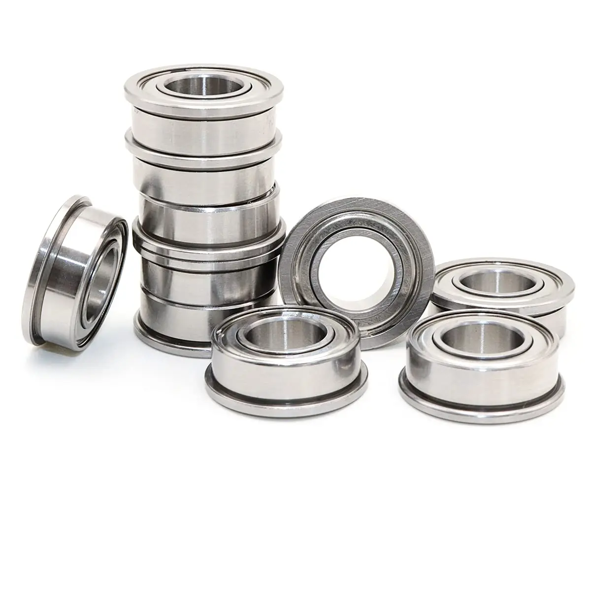 MF105zz Deep Groove Flange Ball Bearings 10Pcs 5x10x4mm Double Shielded Miniature Flanged for 3D Printer