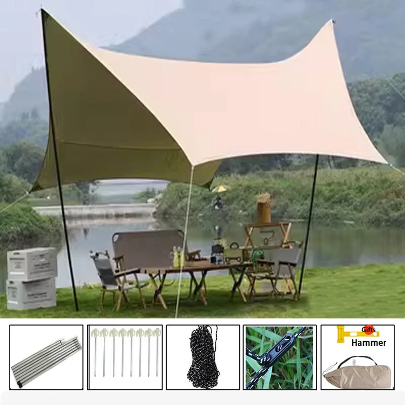 

Extra Large Gazebo Awning Canopy Tent Outdoor Camping Picnic Beach Shade Sunscreen Oxford Cloth Portable Pergola Rainproof