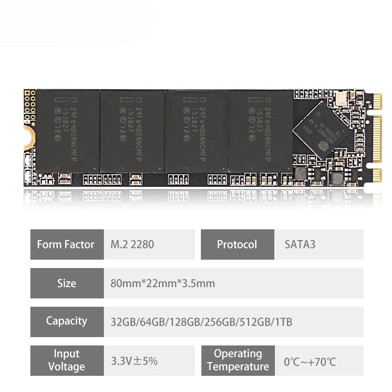 Portátil de Disco Rígido 128gb 256gb 512gb Ssd 2280 Consumo de Baixa Potência Nenhum Ruído m2 Unidade de Estado Sólido Ngff Relação Sata Protocolo m2 - Imagem 5