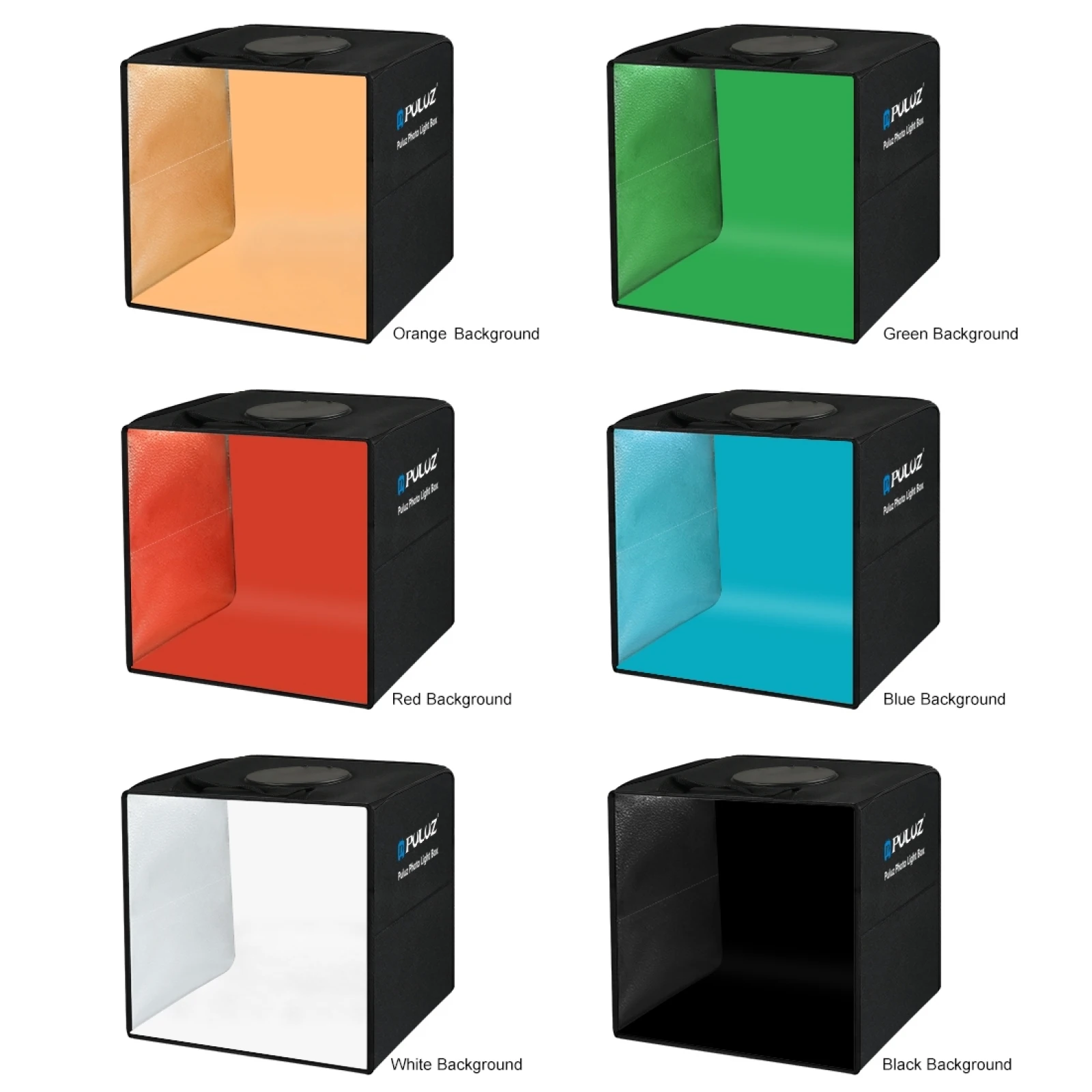 PULUZ 30cm Folding High 97 CRI Ring Light Photo Lighting Studio Shooting Tent Box Kit with 6 Colors Backdrops (Black, White, Ora