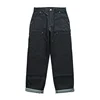 Sauce Zhan B01 Mens Jeans Selvedge Sanforized Denim cargo Jeans for Men Double-Front Loose Fit 14.5 Oz Unwash 4