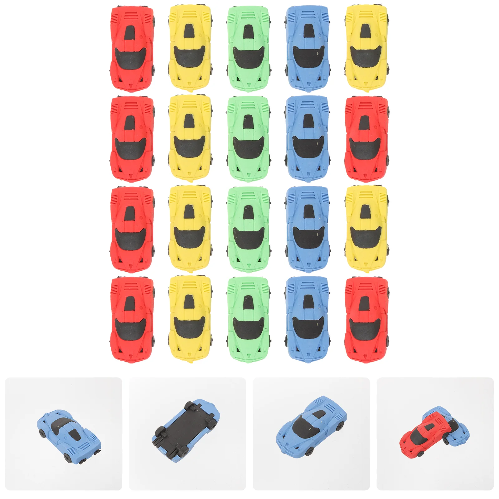 

20 Pcs Racing Eraser Car Creative Christmas School Students Stationery Safe and Non-toxic Lovely Novelty