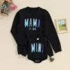 FOCUSNORM 2 Colors Family Matching Sweatshirt Outfits Letters Print Long Sleeve Spring Fall Pullover Baby Girls Boys Romper 1