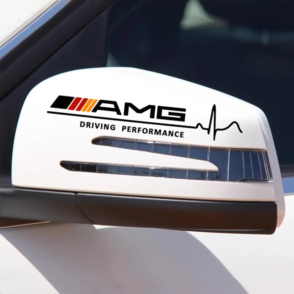 Car Rearview Mirror Stickers 2PCS Auto Body Decor Decal For Mercedes Benz A C E S Class AMG W211 W204 W210 W203 CLA Accessories