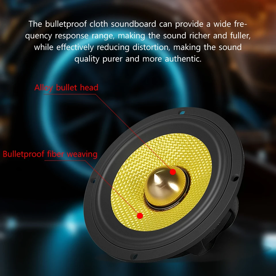 3.5インチ弾丸ガイド付きミッドレンジスピーカー、カーセンター