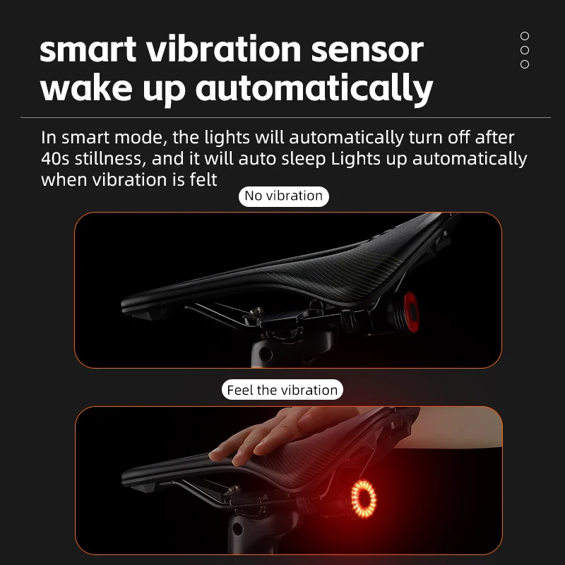 WEST BIKING Smart Bike Tail Light Brake Sensing Rear Light Quick Release Type-C Charging Cycling Taillight Bicycle Accessories Bicycle Light