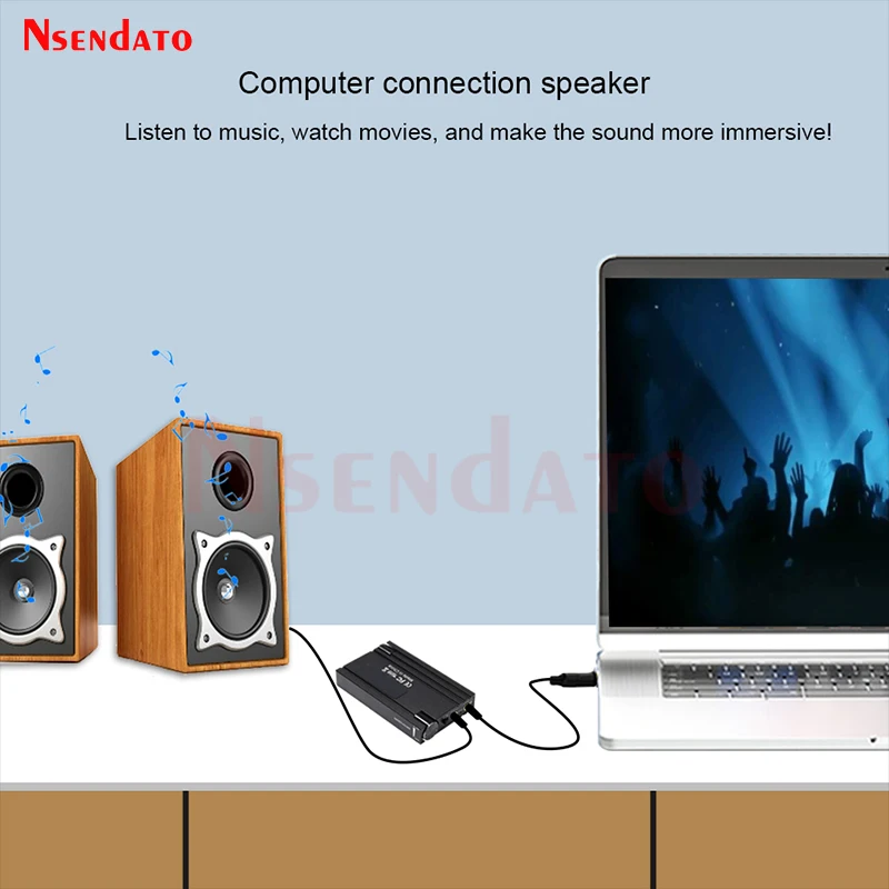 16-600Ω Hifi Bass Headphone Earphone Audio Amplifier With BT 5.0 3.5mm Aux for Phone PC Music Player AMP With Volume Control