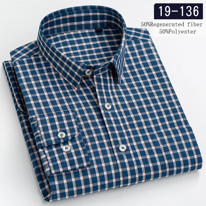 luxury hight quality long-sleeve shirts for men slim fit casual ModaL shirts comfortable plaid striped tops englandstyle clothes