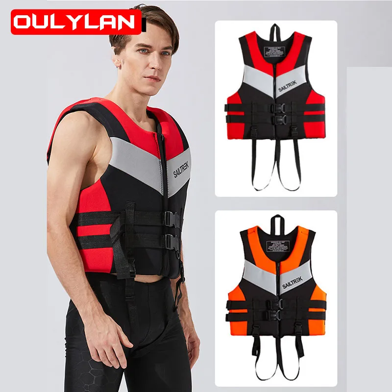 

Oulylan Neoprene Life Jacket Buoyancy Safety Life Vest Safety For Adults Buckle Jackets Floating for Swimming Survival suit