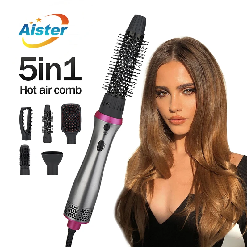 Professionale 5 In1 negativo asciugacapelli spazzola ferro arricciacapelli  raddrizzatore spazzola ad aria calda pettine strumenti per lo Styling  ventilatore ad aria asciugatrice aria - AliExpress