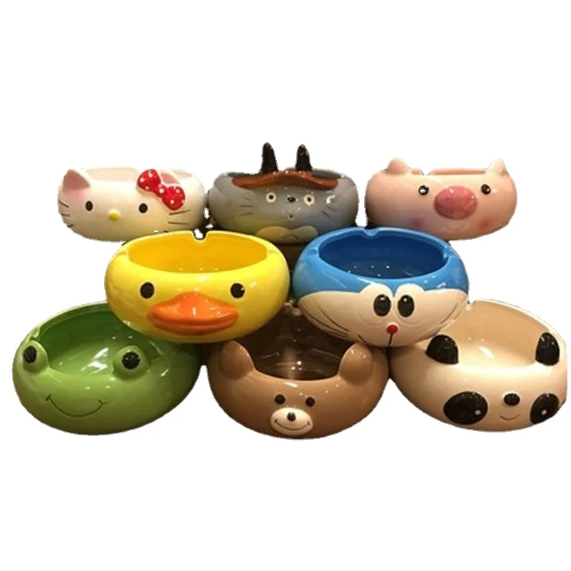 

Creative cute ashtray personality ceramic cartoon living room large ashtray hamster food bowl home desktop storage