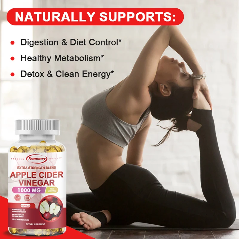 Apple Cider Vinegar Capsules Detoxification Weight Management Fat Burning Appetite Suppressant Boost Metabolism