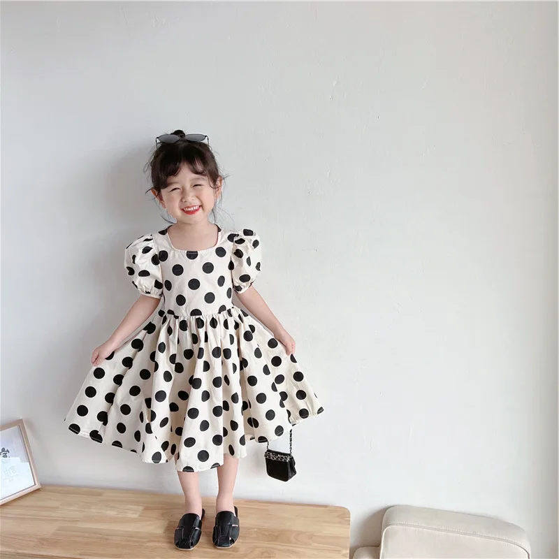 ★EXPIRED GIRL★ Square Dot Mini Dress White EGDR4A001WT0 Apparel Polka Dot Girls Dress | Children Dress Polka Dots