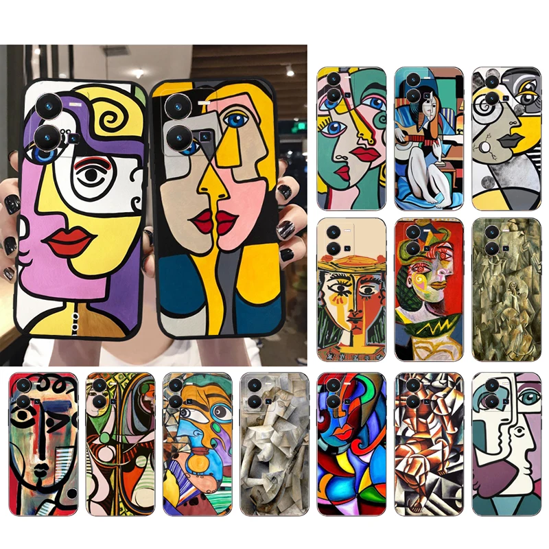

Picasso Abstract Art Paint Phone Case For VIVO Y53S Y33S Y01 Y11S Y31 Y21 Y70 Y21S Y72 Y35 V27E V23E V21 V23 Pro V21E