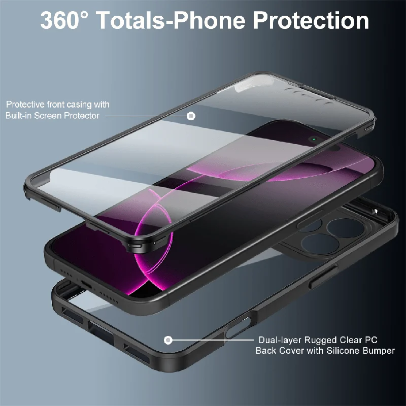 Premium 360° Full Body Shockproof Phone Case with Screen Protector