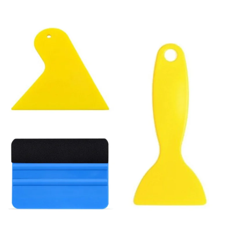 Car Film Wrap Tool Kit Squeegee Wallpaper Smoothing Kits Felt Squeegee Hard Scraper Cutter Vehicle Vinyl Wrap Window Tint Tool