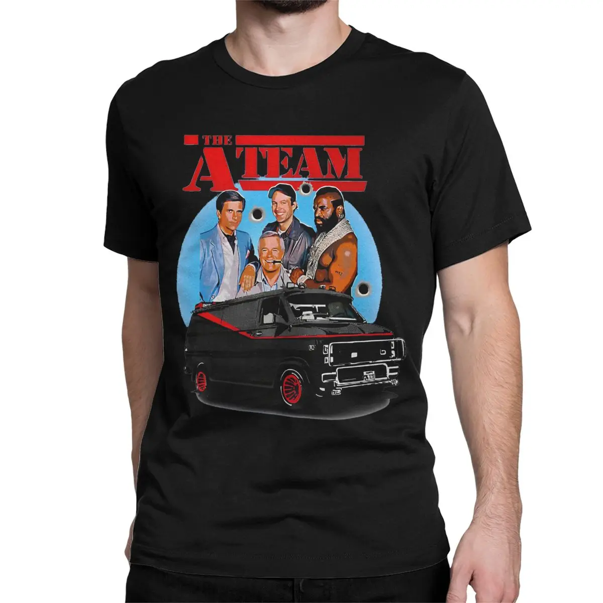 thumbnail image 1 of Camiseta novedosa de All-risk Agency The A-Team para hombre y mujer, cuello redondo, algodón puro, manga corta, tallas grandes, 1 of 7