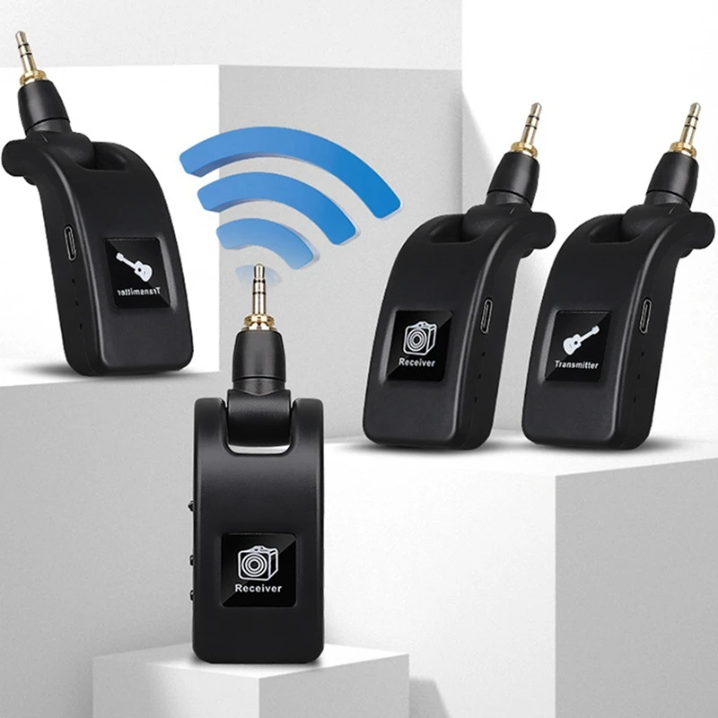 Wireless Guitar System Audio Digital Guitar Transmitter Receiver Built-In Rechargeable Battery For Electric Bass