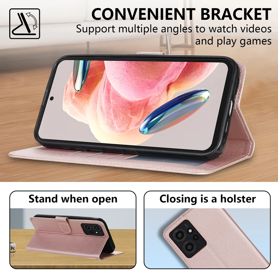 Elegant Leather Wallet Case with Card Slot, Photo Frame, and Magnetic Flip Kickstand