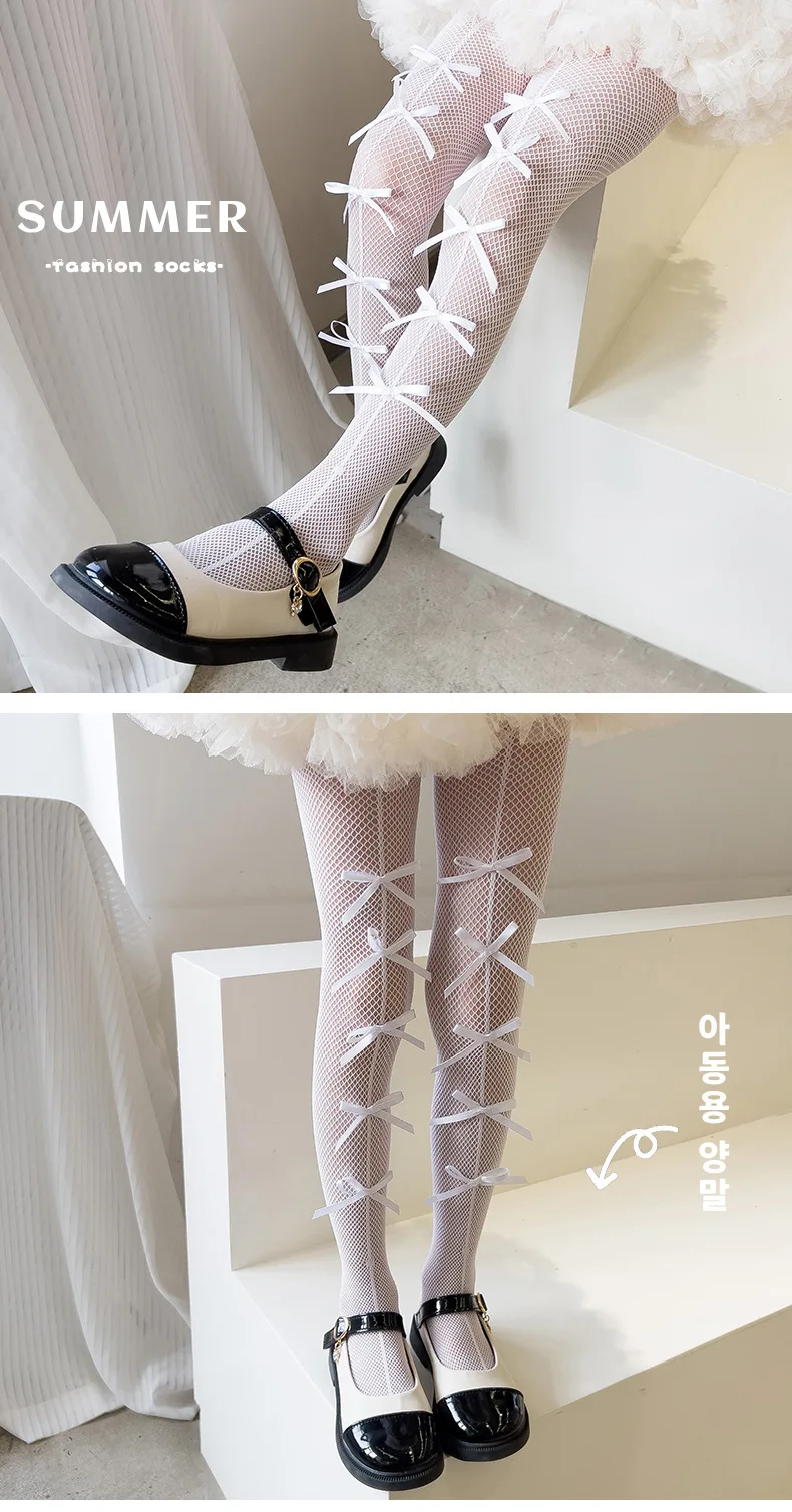 1 Pair Summer Tight for Kids Girl Sweet Princess Bowknot Style Pantyhose for Children Thin Soft Breathable Fishnet Stocking Sock 15 Se326f7cd1cbc45ebaee3c1a3f16ec5aay