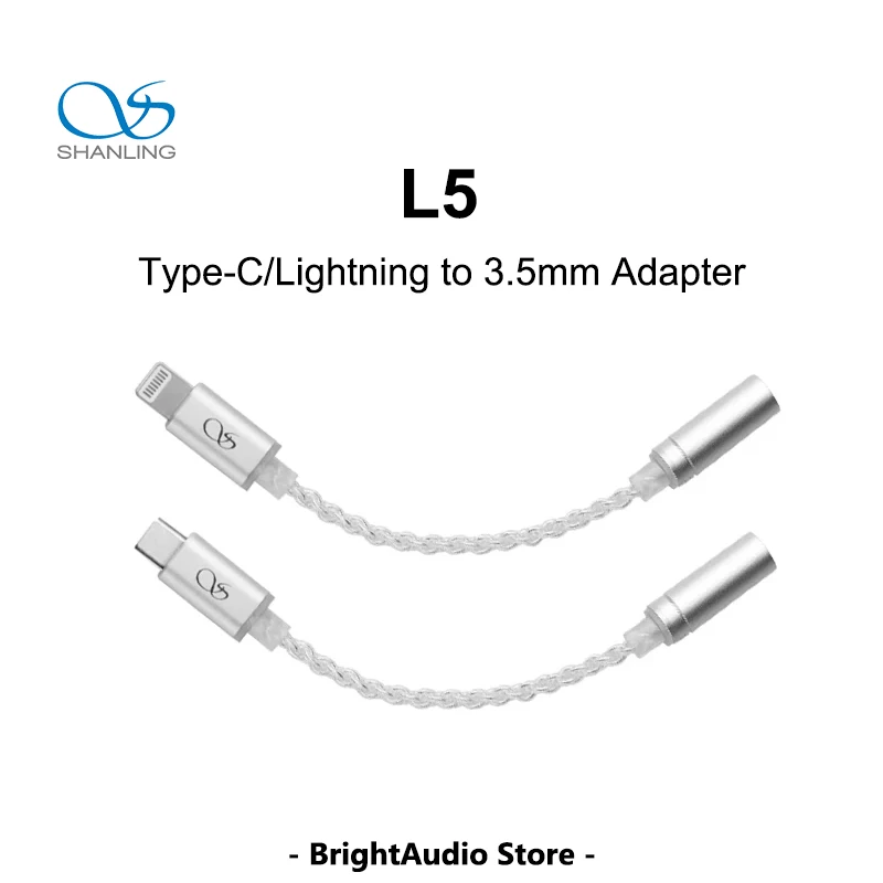 SHANLING L5 Type-C/Lightning to 3.5mm Audio Cable Adapter for iPhone Android for 3.5mm wired Music Earphone