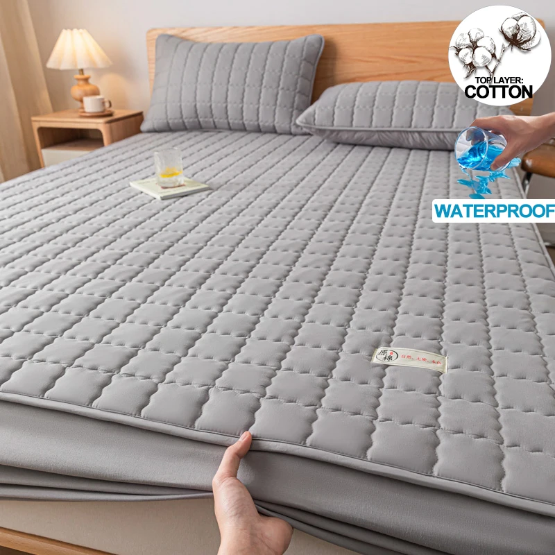A-Class Hypoallergenic Waterproof Mattress Protect Cover - Antibacterial Quilted Cover for a Healthy Sleep Environment