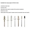 Electric Rivet Gun Rocol RL-520 Lithium Battery Automatic Rivet Gun Core Pulling Riveting Tool Stainless Steel Brushed Rivets 4