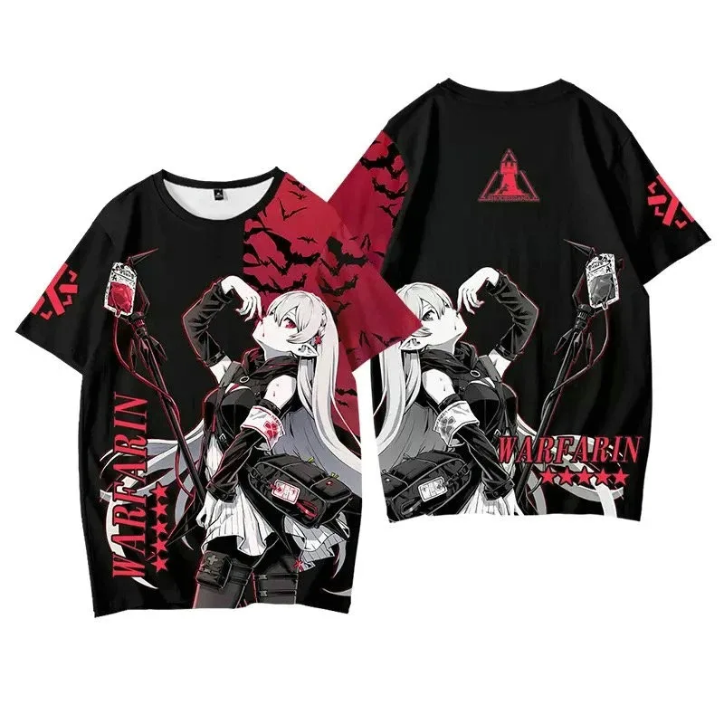Anime game printing arknights 3d t-shirt cosplay fashion summer men women t-shirts tops o-neck short sleeve cool t-shirt