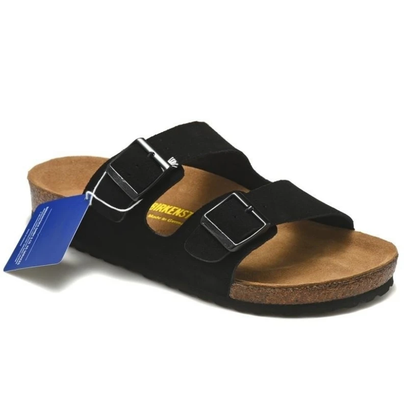 

Summer Woman Birken Men Sandal Stock Arizona Sandals Flats Cork Slippers Casual Shoes Fashion Leather Buckle Beach Slides