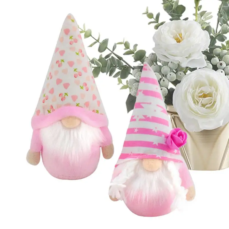 

Valentines Gnomes Plush Swedish Tomte Gnomes Plush Ornaments 2pcs Collectible Gnome Doll For Fireplaces Mantle Valentine's Day