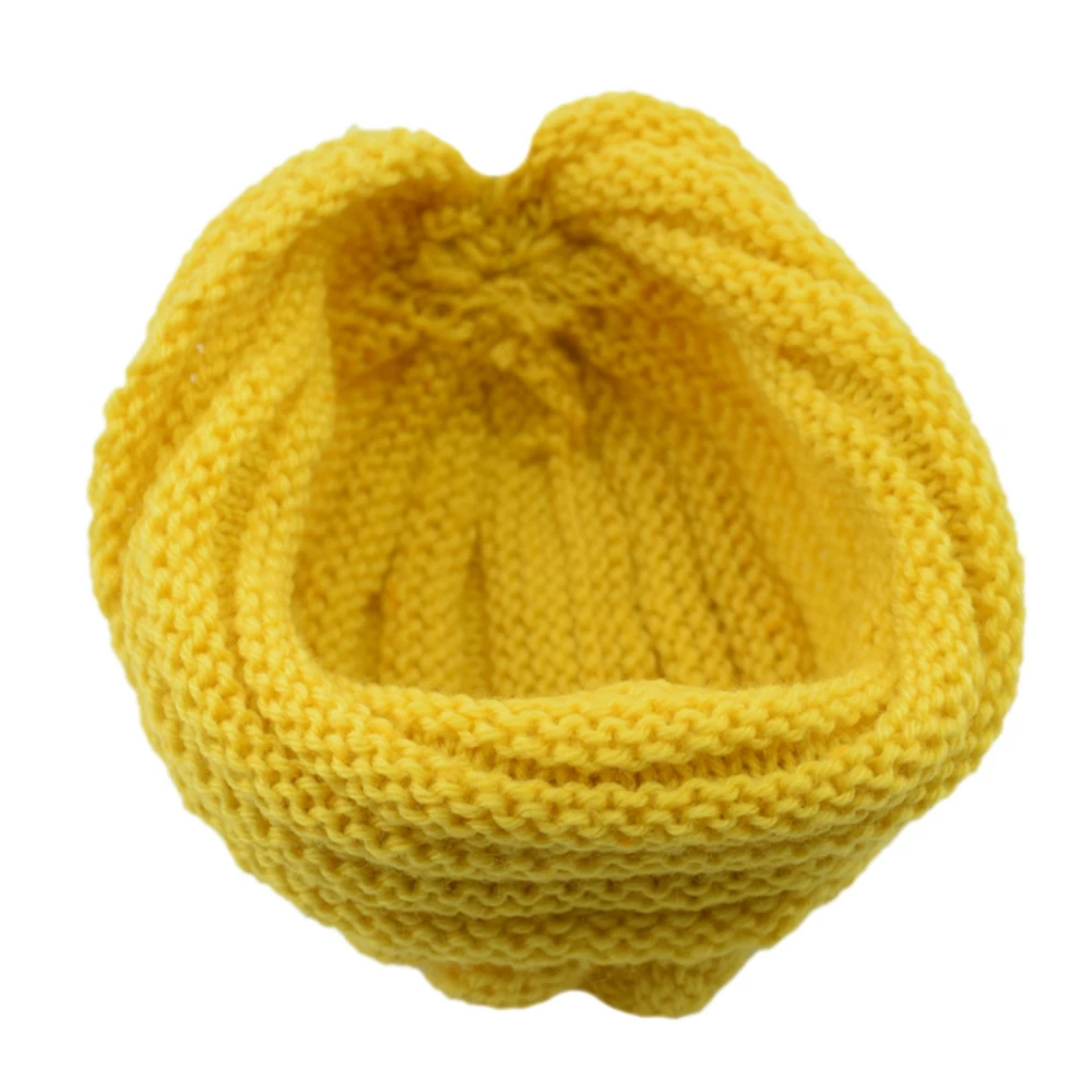 Women Bohemian Style Warm Winter Autumn Knitted Cap Fashion Boho Soft Hair Accessories Turban Solid Color Female Muslim Hat 6