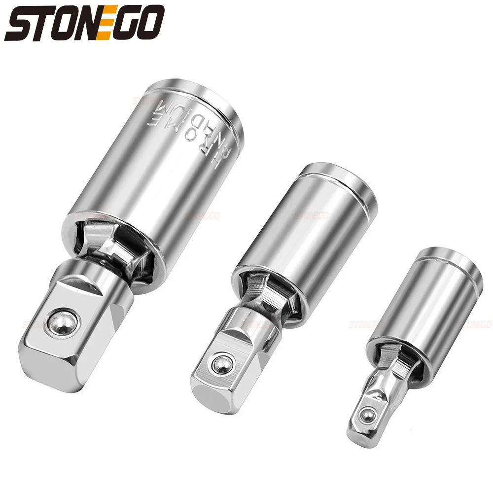 STONEGO Universal Joint 360° Rotary Head Ratchet Angle Extension Bar Socket Adapter - Bendable and Versatile Socket Tool