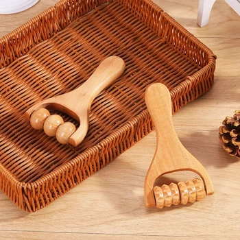 Mini Wooden Slingshot Roller Massager Neck Shoulder Leg Hand Roller Massager Massage Tool Acupoint Massager Relieve Massager