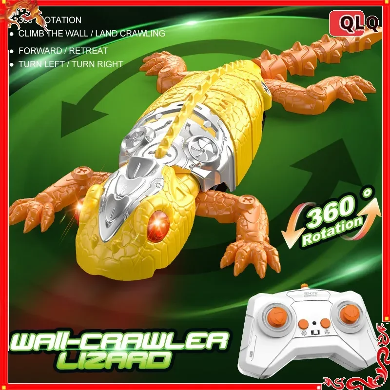 RC Gecko Toy Electric Wall Climbing Lizard Car Remote Control Animal Prank for Children Fun Prank Wall Climbing Vehicle