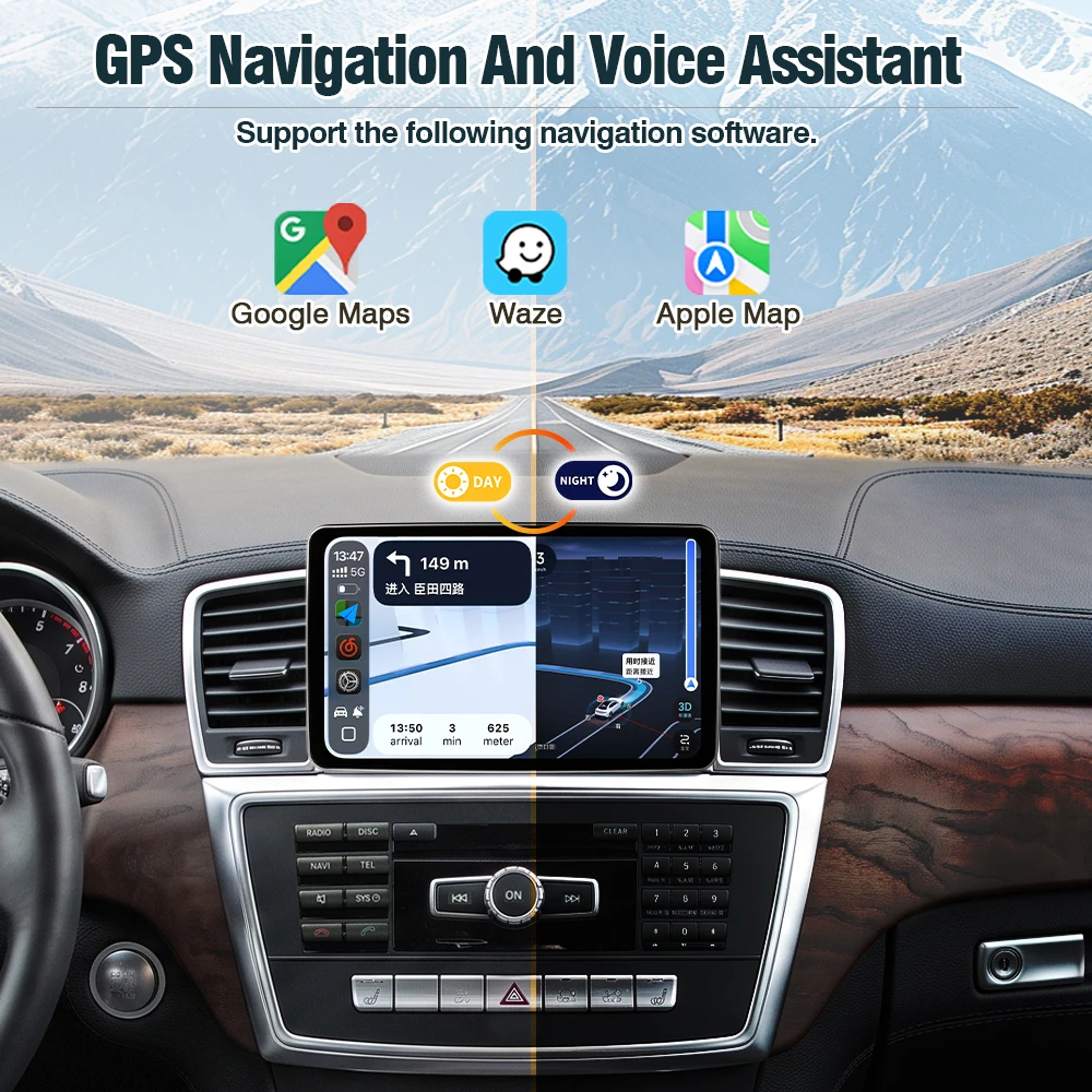 AUTOTOP Pantalla táctil multimedia para coche de 8.4 pulgadas, conserva el estilo original de fábrica, para Mercedes-Benz GL-CLASS X166/ ML-CLASS W166 2011-2015, sistema NTG4.5, radio Linux estéreo, CarPlay inalámbrico, Android Auto, navegación GPS, pantalla de tablero con velocidad y RPM en tiempo real. 6