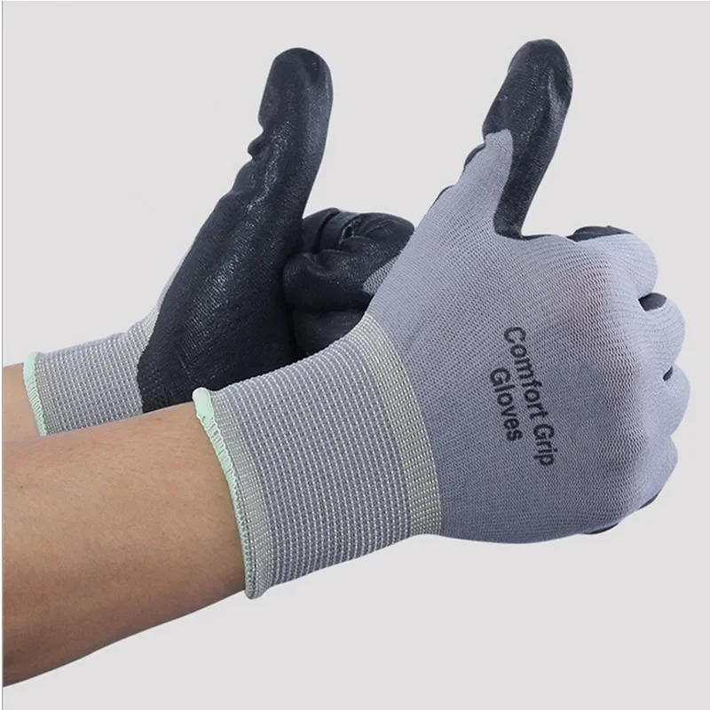 3M Work Gloves Comfort Grip wear-resistant Slip-resistant Gloves Anti-labor Safety Gloves Nitrile Rubber Gloves Comfortable