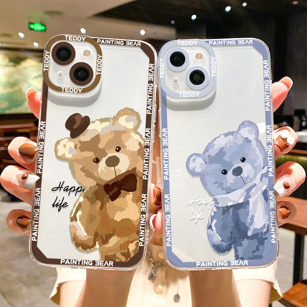 Clear Phone Case For iPhone 11 Case iPhone 15 13 12 14 Pro Max Plus XS X XR  6 7 8 SE 2020 2022 Fundas Cute Soft Shockproof Cover - AliExpress