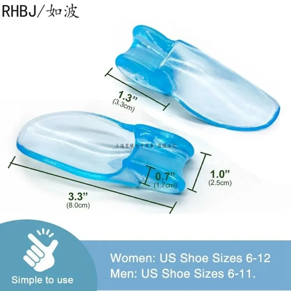 RHBJ Silicone Toe Separator Finger Feet Care Protector Gel Toe Orthopedic Bunion Hallux Valgus Corrector Pedicure Spacer