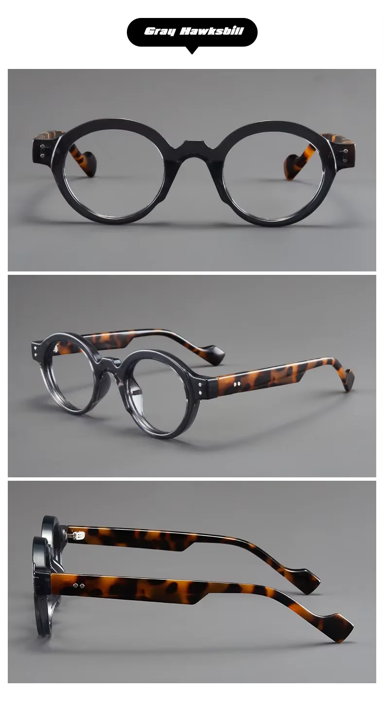 Retro Herren-Lesebrille Anti-Blaulicht-Brille Trendige Runde Fassung Damen Alterssichtbrille Computer-Optikgestell – Detail 13